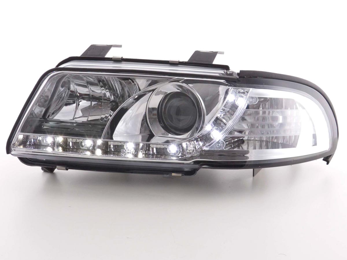 Scheinwerfer Set Daylight LED TFL-Optik Audi A6 Typ 4B 01-04 schwarz Scheinwerfer Set Daylight LED TFL-Optik Audi A6 Typ 4B 01-04 schwarz